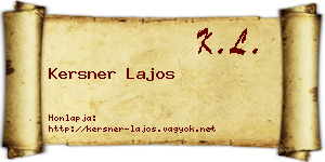 Kersner Lajos névjegykártya